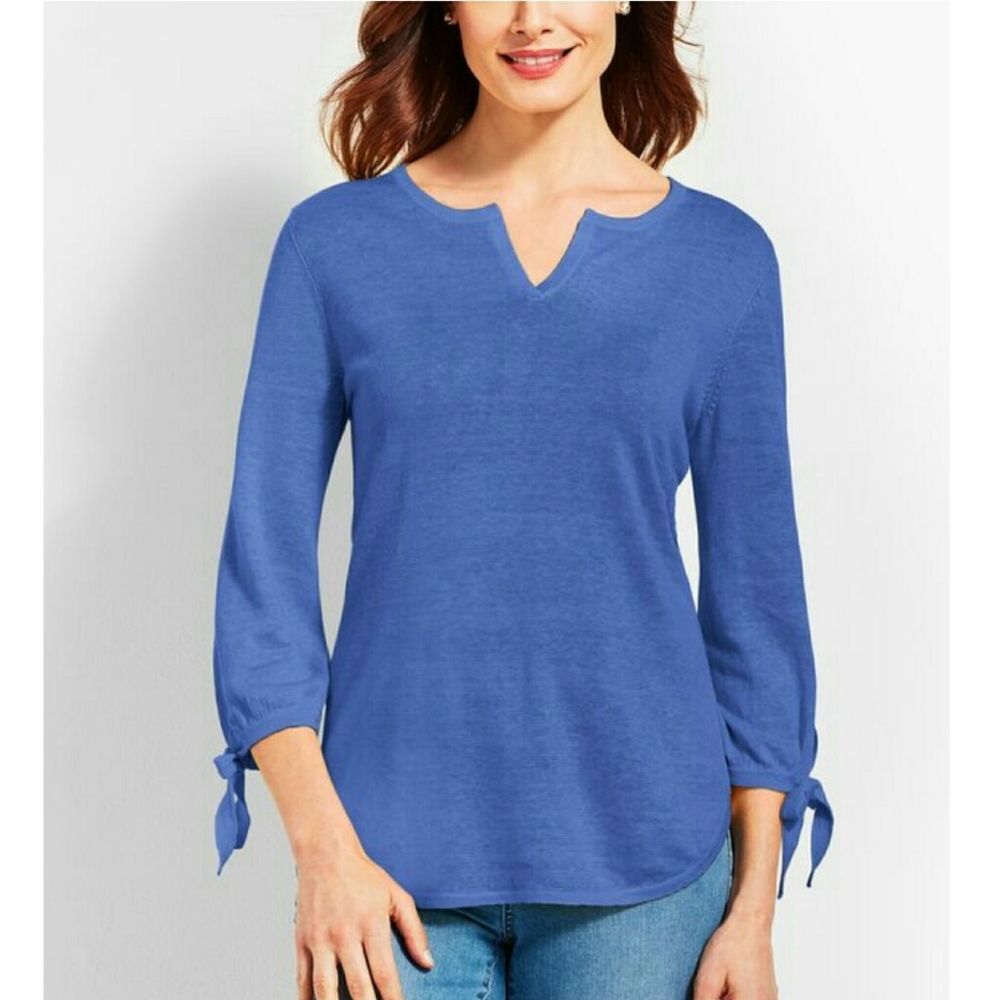Talbots 100% Linen Split Neck Size XL Peti…